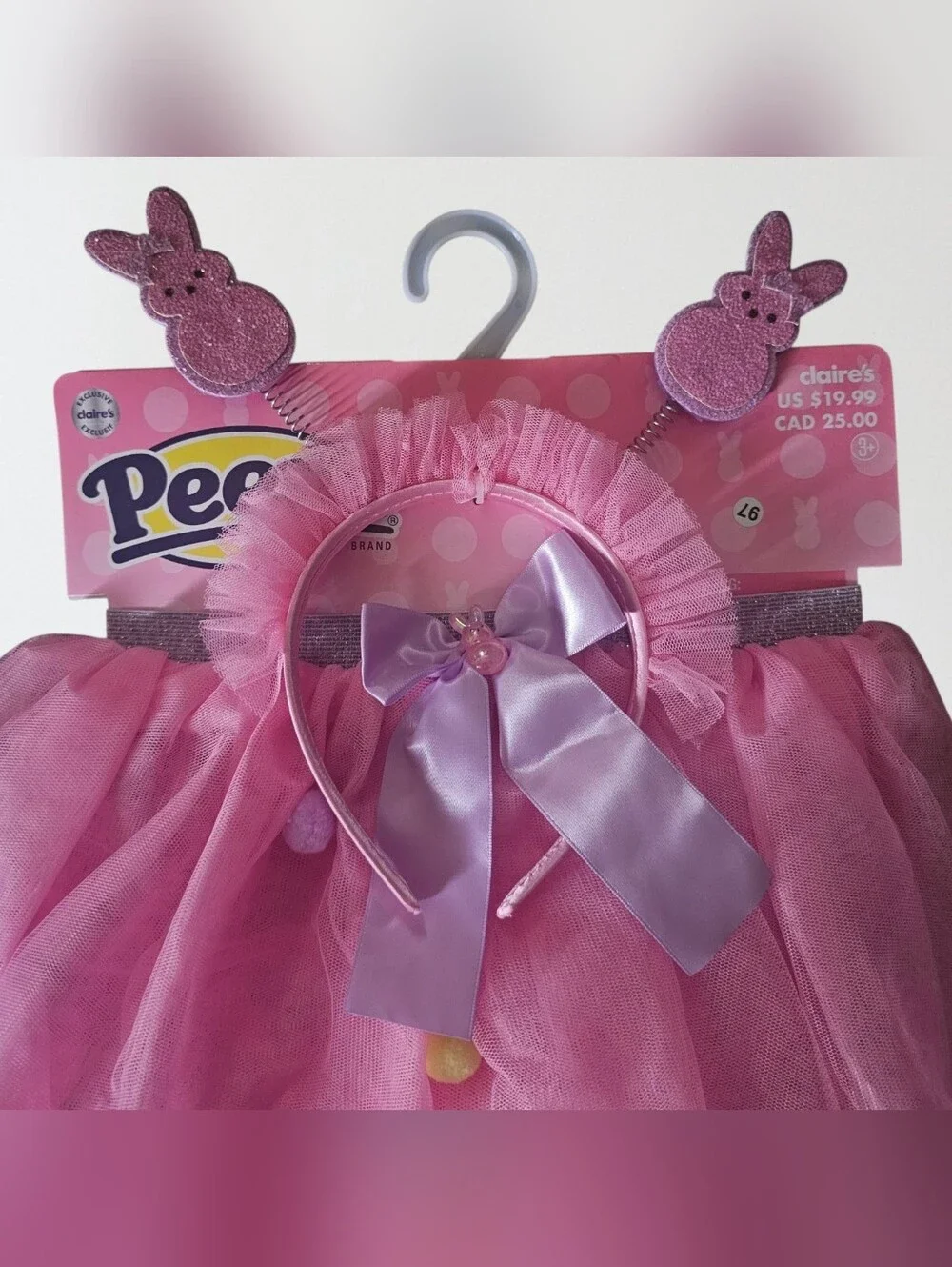 Claire's Pink Pom-Pom Tulle Skirt & Headband Costume Set